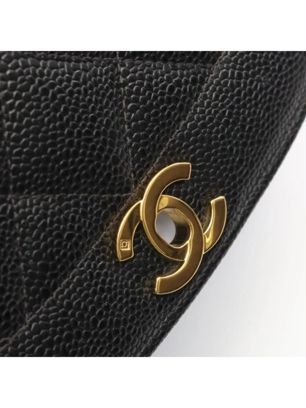 Chanel Shoulder Bag Quilted Diana Flap Black Caviar Leather Chain